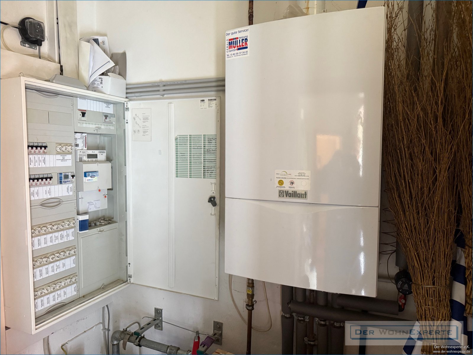 Heizungsanlage und Sicherungskasten Heizungsanlage und Sicherungskasten